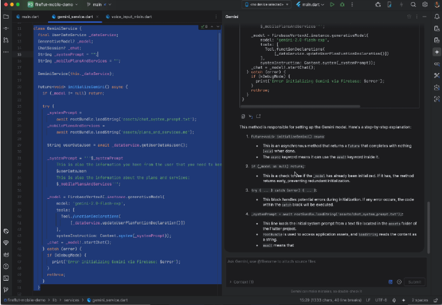 Gemini no Android Studio agora fala Flutter fluentemente!